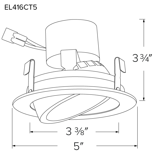 Elco 4" 9W LED Adjustable Gimbal Insert with 5-CCT Switch - Sonic Electric