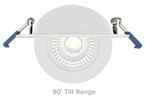 Elco 4 Floating Adjustable Eyeball Downlight with 5-CCT Switch - White or Bronze - Sonic Electric