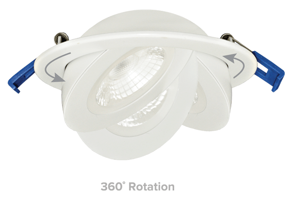 Elco 4 Floating Adjustable Eyeball Downlight with 5-CCT Switch - White or Bronze - Sonic Electric