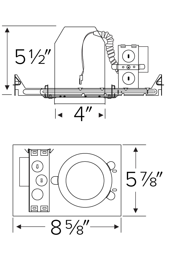 Elco 4 IC Airtight New Construction Housing for Architectural Koto LED Engine - Sonic Electric