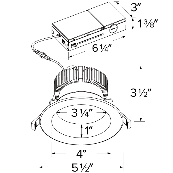 Elco 4 LED High Lumen Round Reflector Insert with 5-CCT Switch & 5-Lumen Switch - Sonic Electric