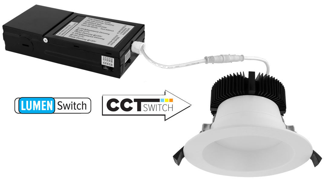 Elco 4 LED High Lumen Round Reflector Insert with 5-CCT Switch & 5-Lumen Switch - Sonic Electric