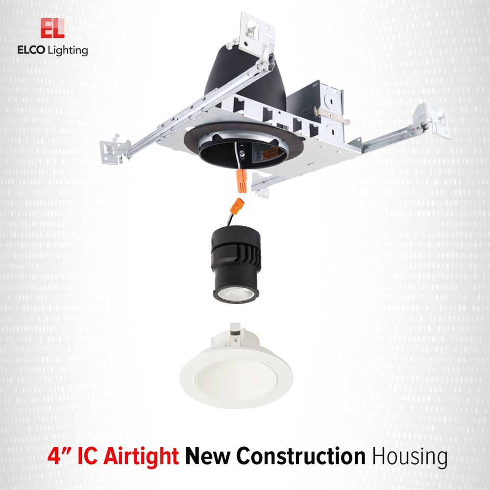 Elco 4" New Construction IC Airtight Housing - Suitable for Koto™ System - Sonic Electric