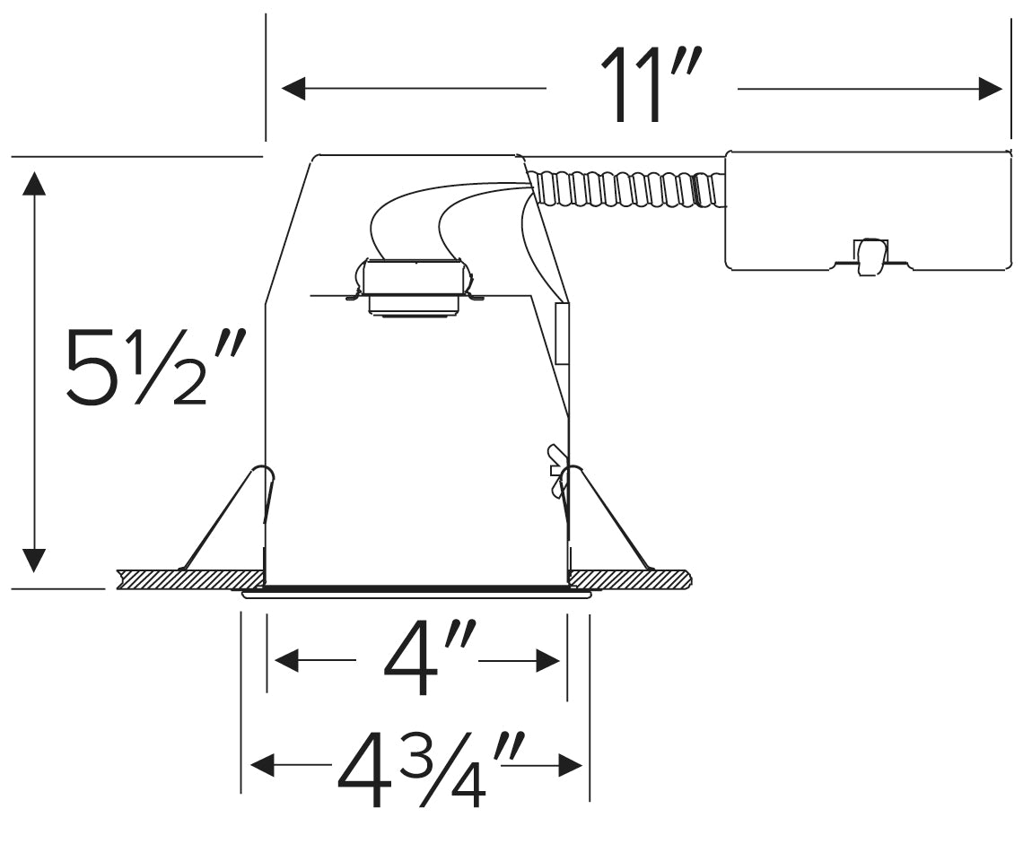 Elco 4" Remodel Housing with Adjustable Lampholder - Sonic Electric