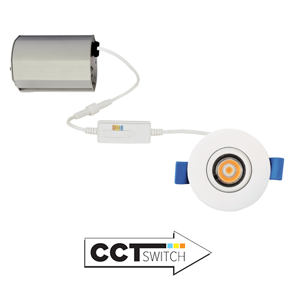 Elco 5W 120V 2" Ultra Slim LED Gimbal Lights with 5-CCT Switch - White or Bronze Finish