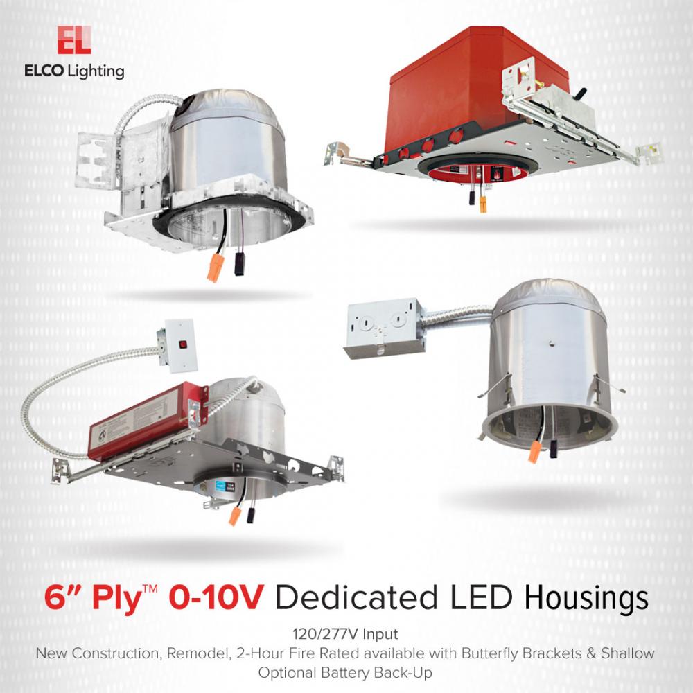 Elco 6 0-10V IC Shallow Remodel Dedicated LED Housing - EL760RICDXA - Sonic Electric