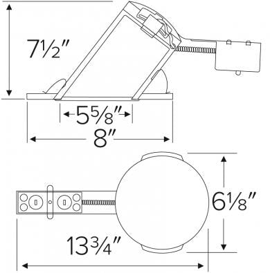 Elco 6" 85/90W Super Sloped Ceiling Medium Base Non-IC Remodel Housing - Sonic Electric