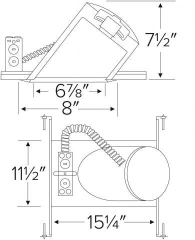 Elco 6" 85W or 90W Super Sloped Ceiling Medium Base Non-IC New Construction Housing - Sonic Electric
