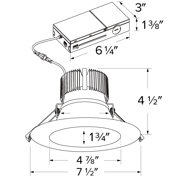 Elco 6" LED High Lumen Round Reflector Insert with 5-CCT Switch & 5-Lumen Switch - Sonic Electric