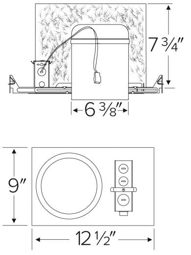 Elco 6" New Construction 2-Hour Fire Rated IC Airtight Housing - Suitable for Koto System - Sonic Electric