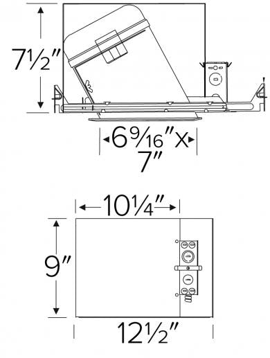 Elco 6" Sloped Ceiling Medium Base IC Airtight Double Wall New Construction Housing - Sonic Electric