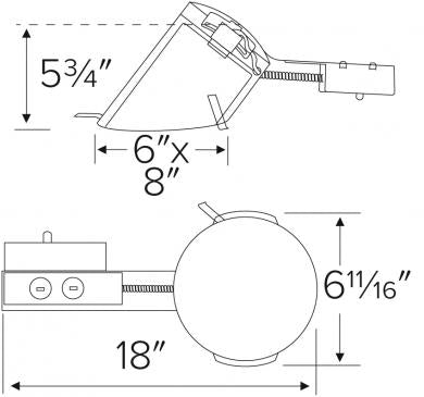 Elco 75W 6" Super Sloped Ceiling Medium Base IC Airtight Remodel Housing - Sonic Electric