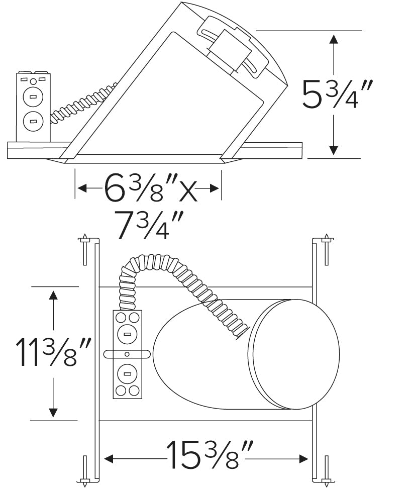 Elco 75W 6" Super Sloped Ceiling Medium Base IC Airtight Single Wall New Construction Housing - Sonic Electric