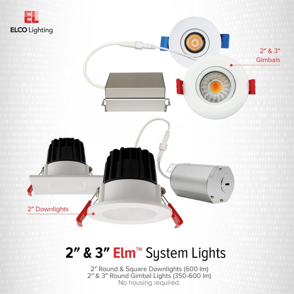 Elco 8W 120V 3" Ultra Slim LED Gimbal Light with 5-CCT Switch - 600 Lumens - Sonic Electric