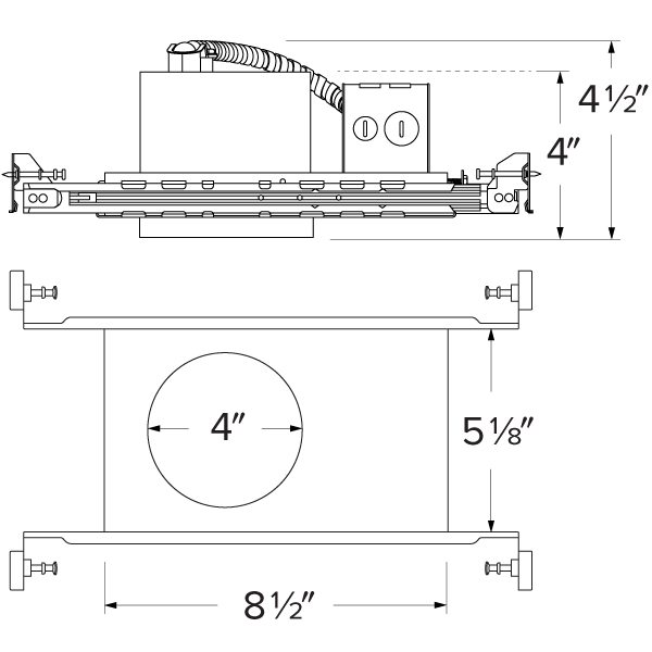 Elco EJB4ICA 4" New Construction IC Airtight Housing for 2-Hr Fire Rated Ceilings - Sonic Electric