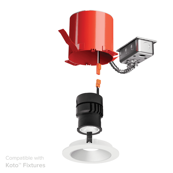Elco EJB4RICDXA 4" 0-10V Remodel IC Airtight Housing for 2-Hour Fire Rated Ceilings - Sonic Electric