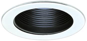 Elco EL1493B 4 Low Voltage Adjustable Step Baffle Trim - Black