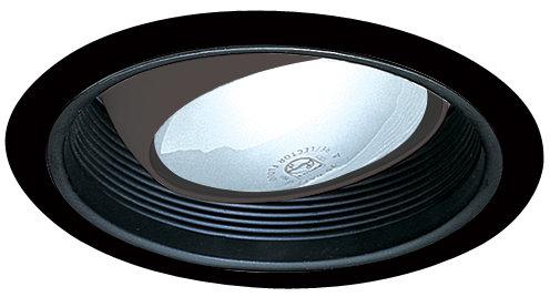 Elco EL618 6 Sloped Regressed Eyeball with Baffle Trim - Black Baffle, White Ring