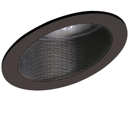 Elco EL622 6 120V and CFL Sloped Phenolic Baffle Trim - Black Reflector, White Ring