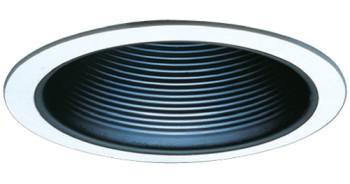 Elco ELM30B 6 Line Voltage PAR30/R30 Trim with Metal Step Baffle - Black