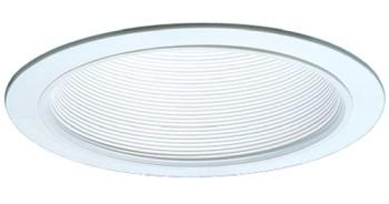 Elco ELM30W 6 Line Voltage PAR30/R30 Trim with Metal Step Baffle - White - Sonic Electric