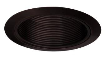 Elco ELM40BB 6 Line Voltage PAR38/R40 Trim with Metal Step Baffle - All Black