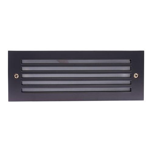 Elco ELST82B LED Brick Light with Grill Faceplate - 5.4W, 3000K, 340 lm, 120V, Black Finish