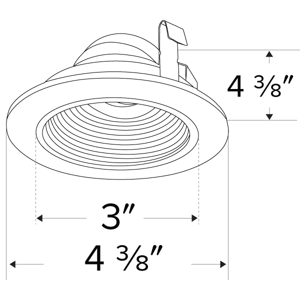 Elco Pex 3 Round Adjustable Baffle Trim for Koto System - White, ELK3693W - Sonic Electric