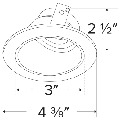 Elco Pex 3 Round Adjustable Reflector Wall Wash Trim for Koto System - ELK3622W, White - Sonic Electric