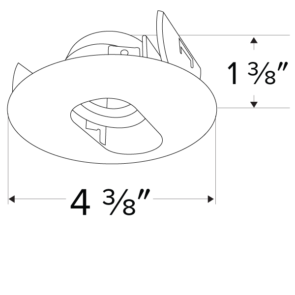 Elco Pex 3 Round Adjustable Slot Aperture Trim for Koto System - ELK3620W, White - Sonic Electric