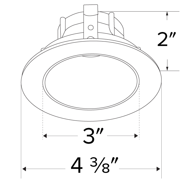 Elco Pex 3 Round Deep Reflector Trim for Koto System ELK3618B - Black Reflector, White Ring - Sonic Electric