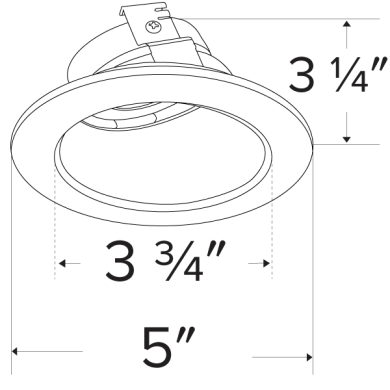 Elco Pex 4 Round Adjustable Wall Wash Trim for Koto System - White, ELK4122W - Sonic Electric