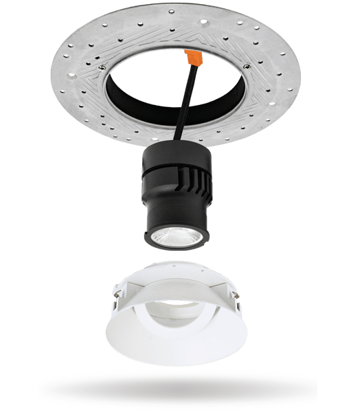 Elco Pex 4 Round Trimless Adjustable Baffle Trim for Koto Module - White - Sonic Electric