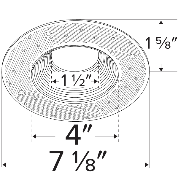 Elco Pex 4 Round Trimless Adjustable Baffle Trim for Koto Module - White - Sonic Electric