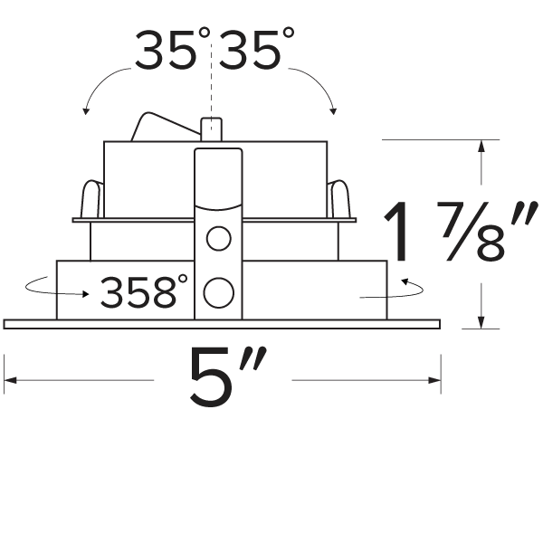 Elco Pex 4 Square Adjustable Baffle Trim for Koto System - Sonic Electric