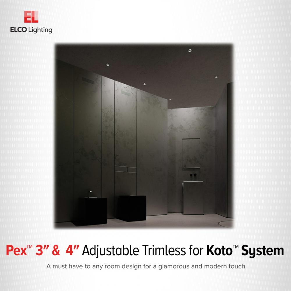 Elco Pex 4 Square Adjustable Trimless Smooth Reflector Trim for Koto Module - Sonic Electric