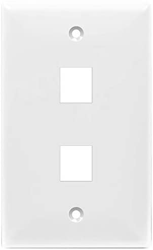 Enerlites 8872-W Multimedia Face Plates 2-Port 1-Gang Keystone - Sonic Electric