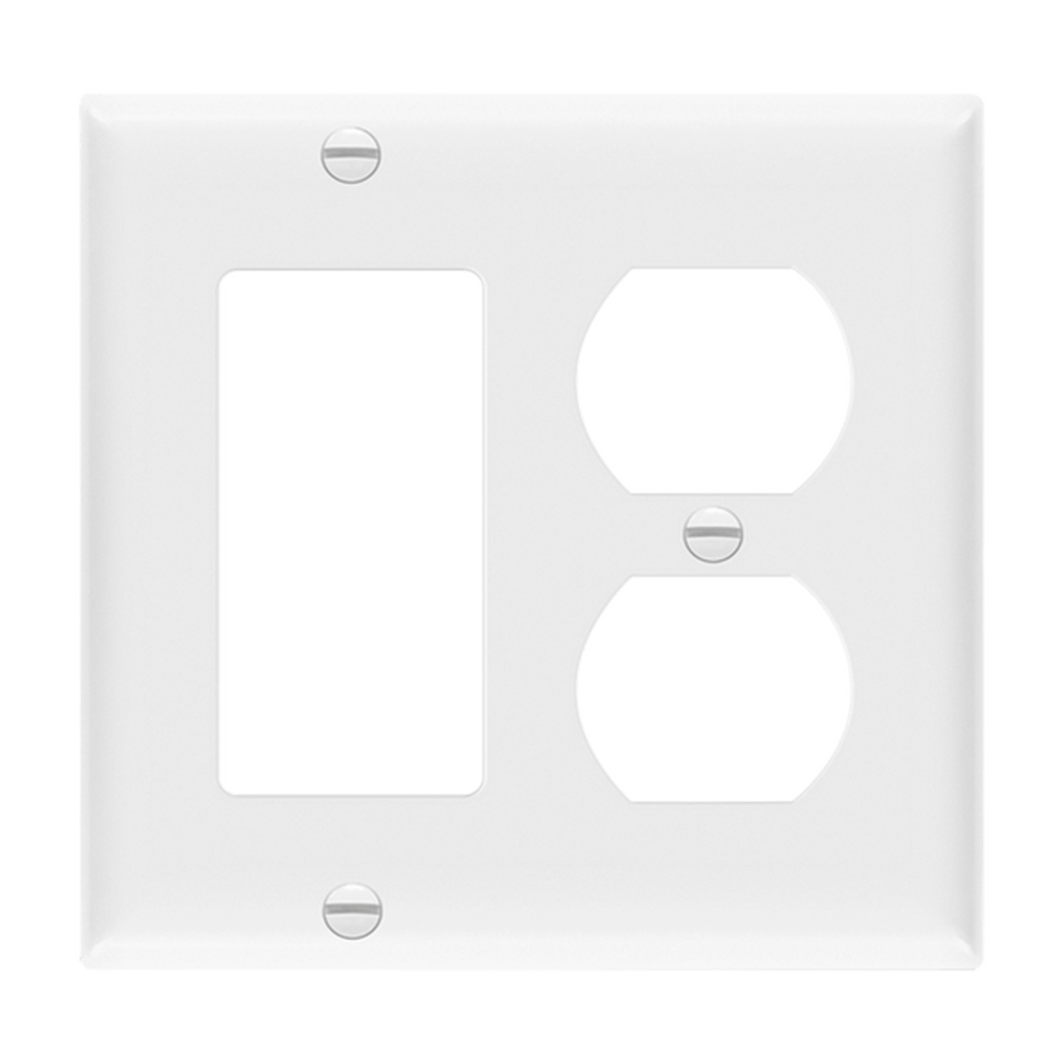 Enerlites Combination Two-Gang Wall Plate - Duplex Receptacle and Decorator/GFCI - Sonic Electric
