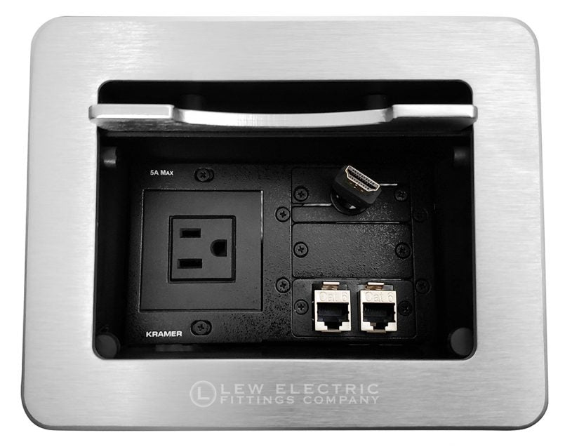 Kramer TBUS-5 Conference Table Box-1 Power, 1 Retractable HDMI, 2 Cat6 - Sonic Electric