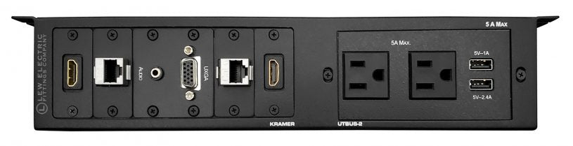 Kramer UTBUS-2 Conference Table Box-2 Power, 2 Charging USB, 2 HDMI, 2 Cat6, 1 VGA, 1 Audio - Sonic Electric