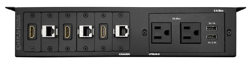 Kramer UTBUS-2 Conference Table Box- 2 Power, 2 Charging USB, 3 HDMI, 3 Cat6 - Sonic Electric