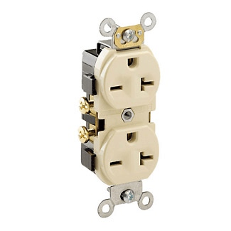 Leviton 20 Amp Duplex Receptacle/Outlet, Commercial Grade, Self-Grounding - Sonic Electric