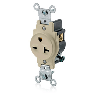 Leviton 20 Amp Single Receptacle/Outlet, Commercial Grade - Sonic Electric