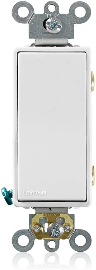 Leviton 5622-2W 20 Amp, 120/277 Volt, Decora Plus Rocker Double-Pole AC Quiet Switch, White - Sonic Electric