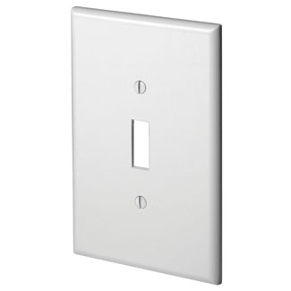 Leviton 88101 1-Gang Toggle Switch Wallplate, Oversized, Thermoset, White - Sonic Electric