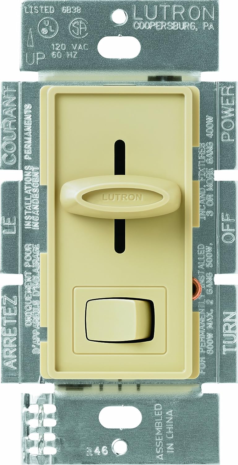 Lutron S-600-IV Skylark Preset Dimmer Switch - 600W, 1-Pole, Ivory - Sonic Electric