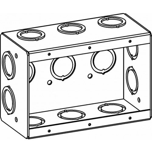 MSB-3 - 3-Gang Masonry Box with CKO, 2-1/2 Deep - Sonic Electric