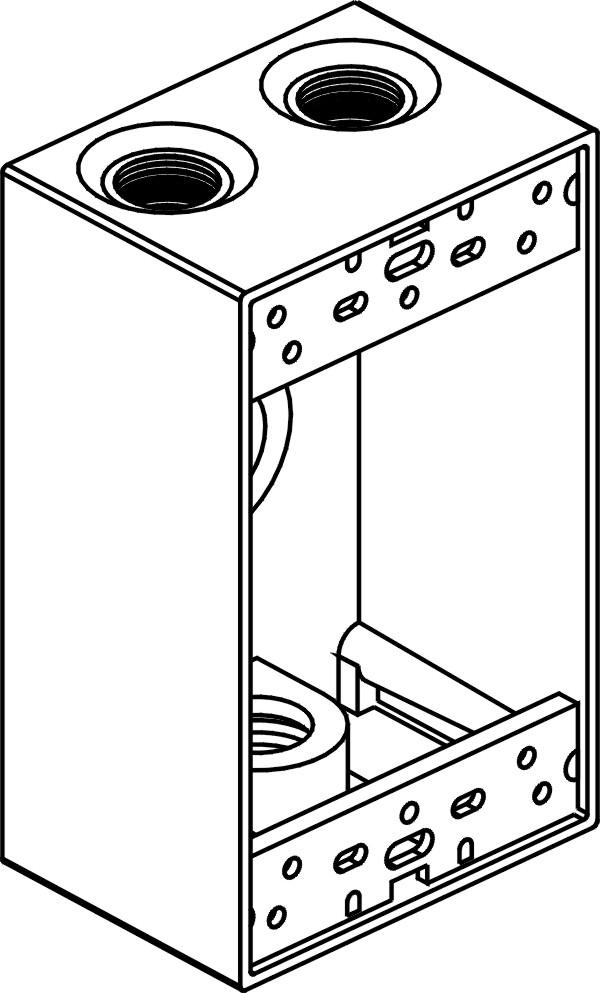 Orbit 1B50-4-W 1-Gang 4-Hole 1/2 inch Weatherproof Box - White - Sonic Electric