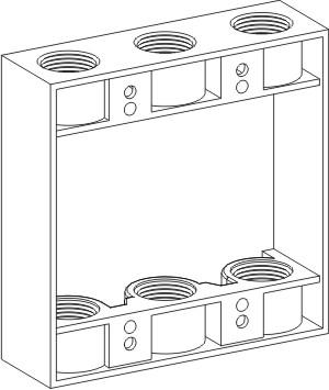 Orbit 2EXB50-6 2-Gang 6-Hole 1/2 inch Weatherproof Extension Box - Gray - Sonic Electric