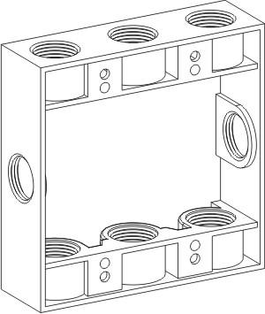 Orbit 2EXB75-8 2-Gang 8-Hole 3/4 inch Weatherproof Extension Box - Gray - Sonic Electric